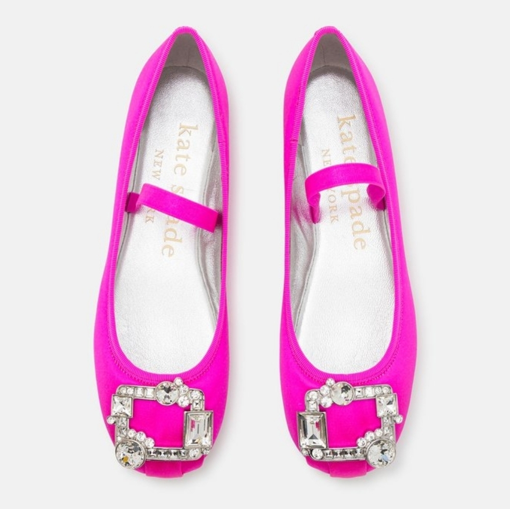 NEW Kate Spade Renata Mary Jane Embellished Pink flats Size 9.5